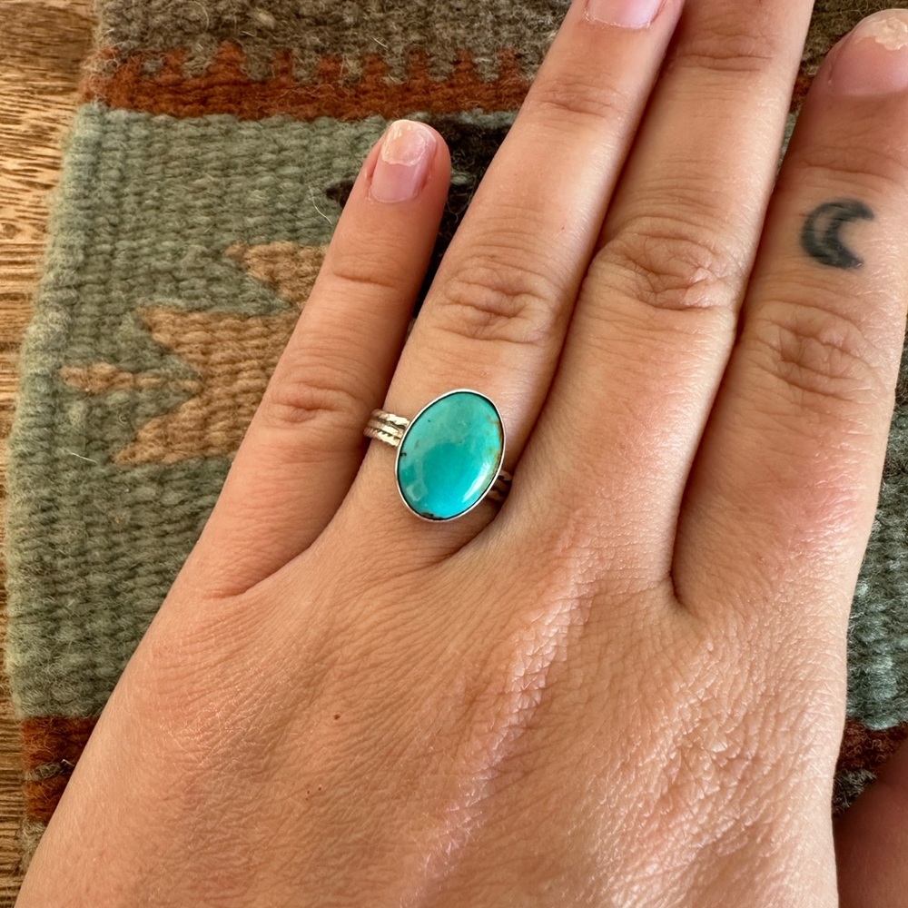 Simple Kingman Turquoise Ring